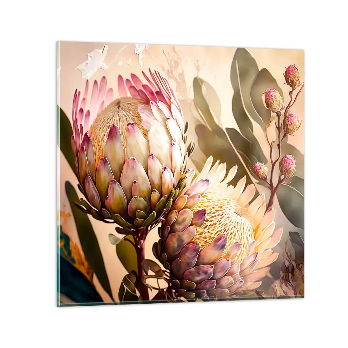 Quadro em vidro - Abraçado com ternura - 30x30 cm
