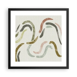 Pôster com moldura preta - Uma alegre dança de abstração - 40x40 cm