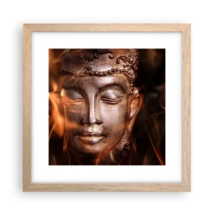 Pôster com moldura de carvalho claro - Só existe o aqui e agora - 30x30 cm