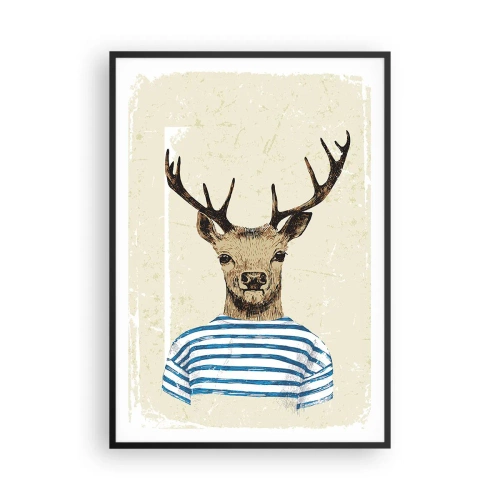 Pôster com moldura preta - Porque eu gosto de camisas listradas! - 70x100 cm