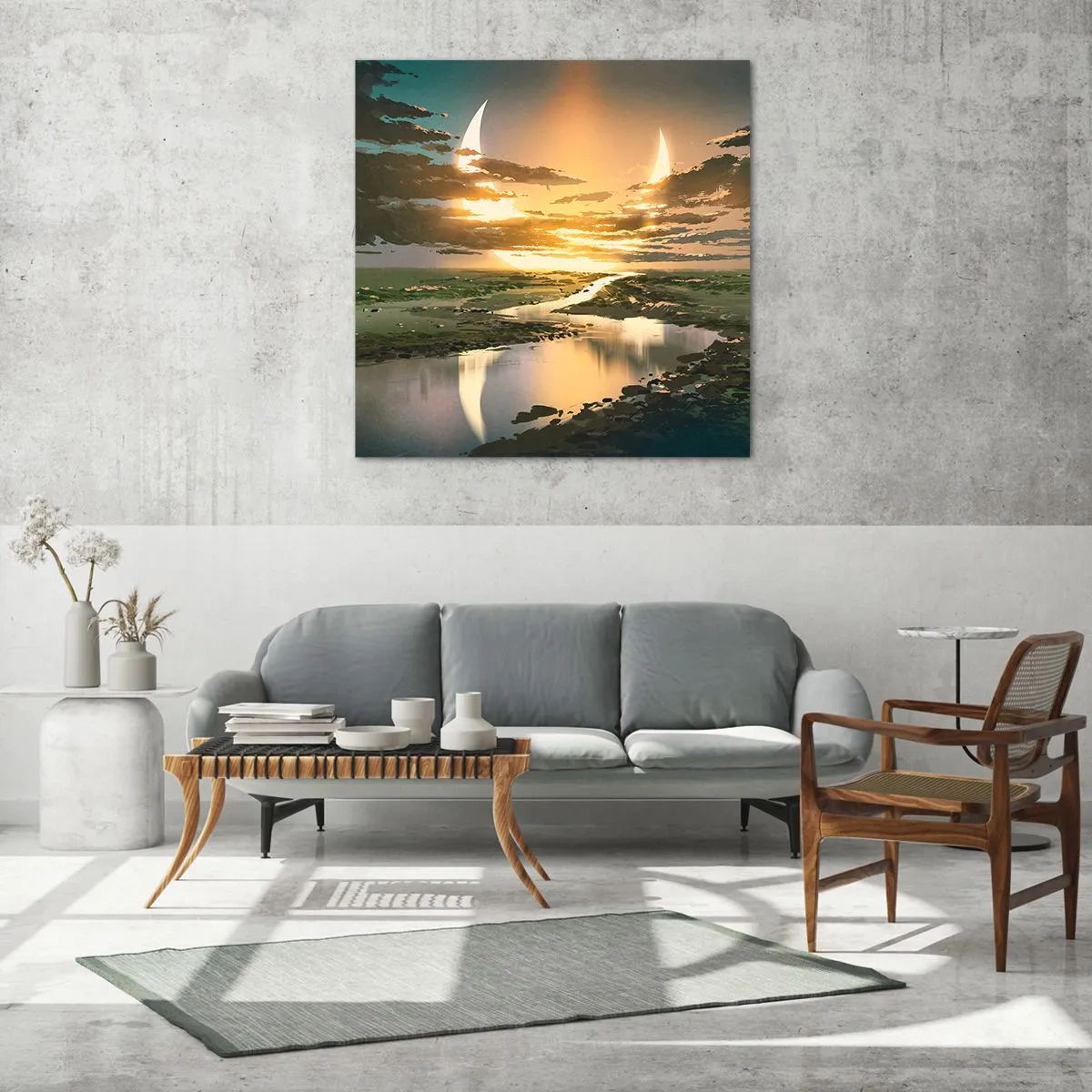 Quadro em vidro - Algures numa galáxia muito, muito distante - 40x40 cm