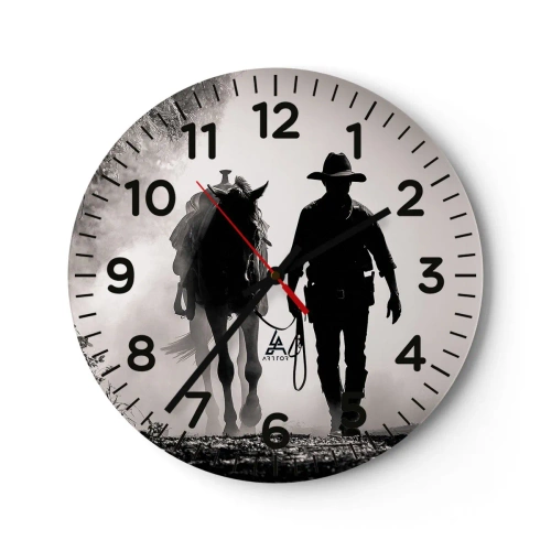 Relógio de parede - Relógio em vidro - Manhã no Texas - 30x30 cm
