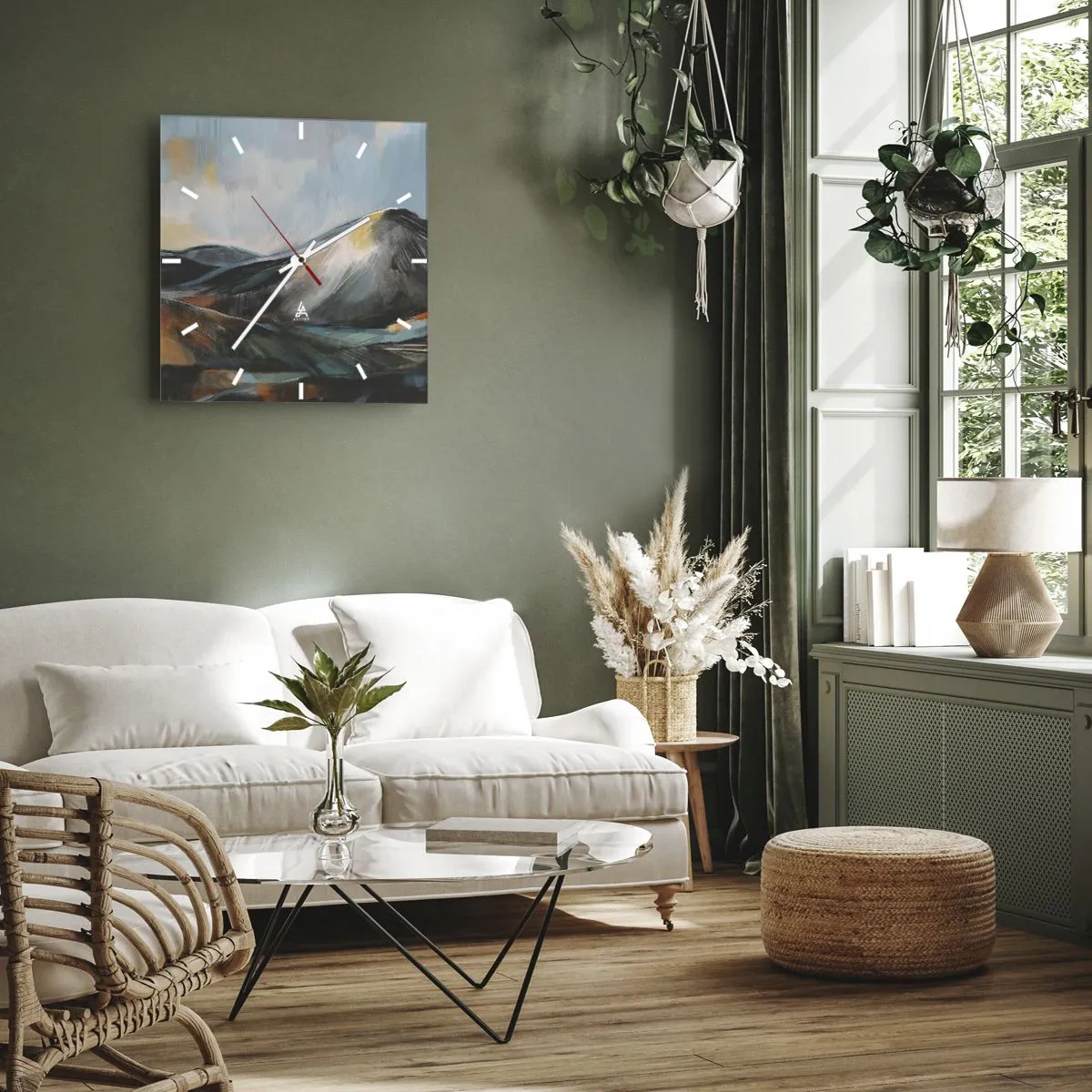 Relógio de parede - Relógio em vidro - Cru e lindo - 30x30 cm