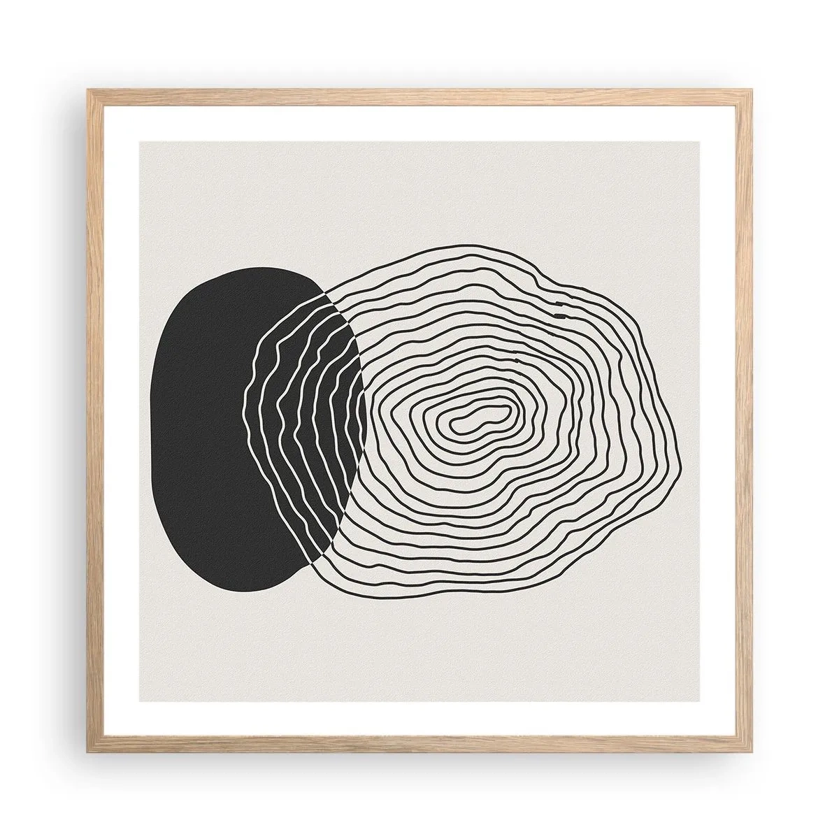 Pôster com moldura de carvalho claro - Duração e vibração - 60x60 cm