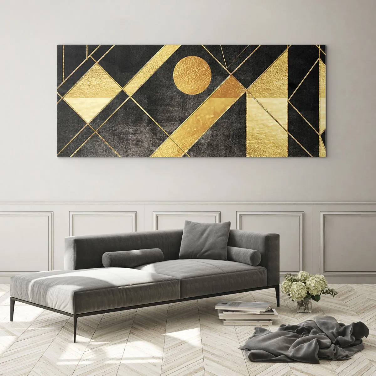 Quadro em vidro - Sol do Deserto - 100x40 cm