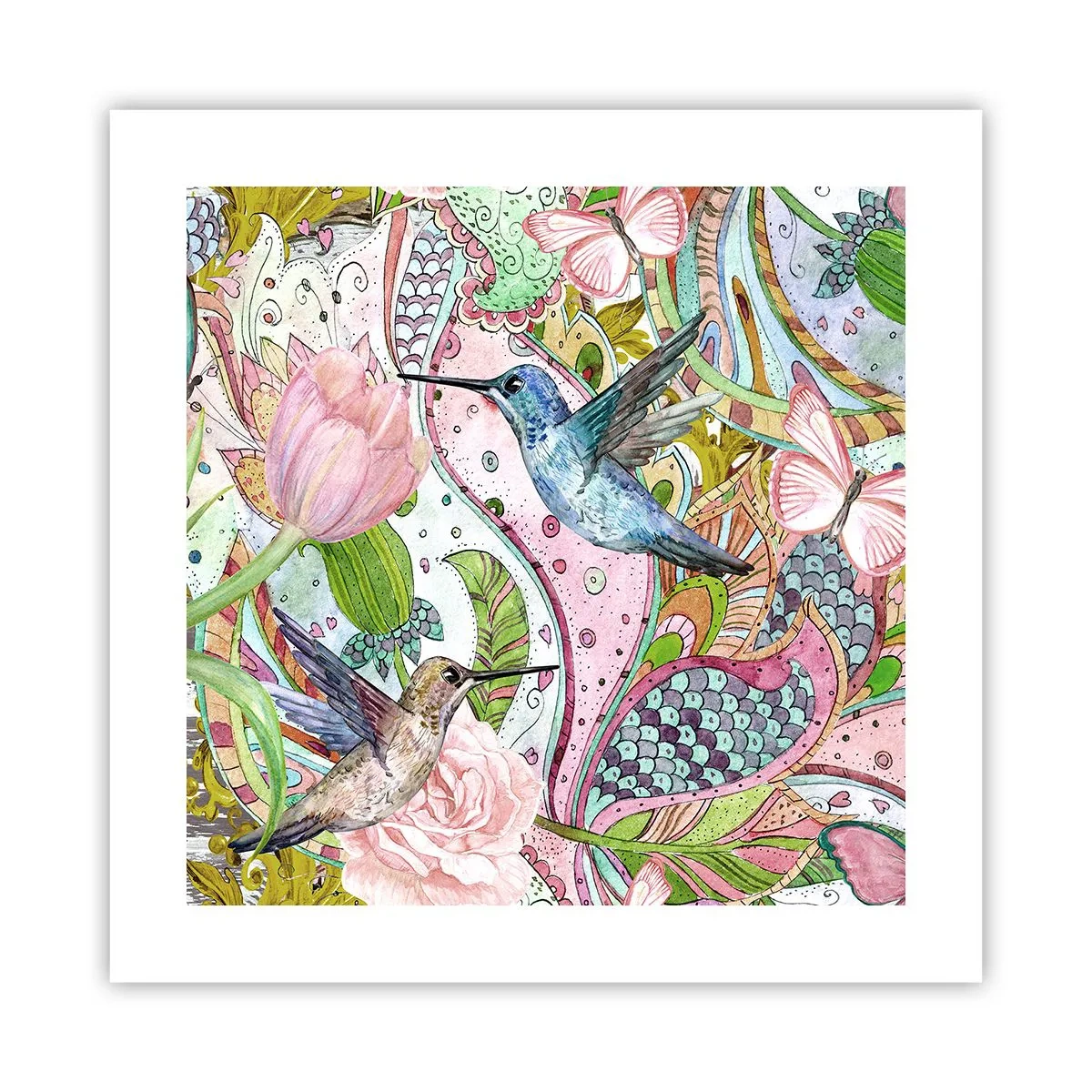 Pôster - Emaranhados em trepadeiras - 40x40 cm