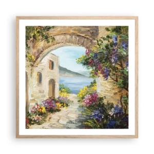 Pôster com moldura de carvalho claro - O encanto da província costeira - 60x60 cm