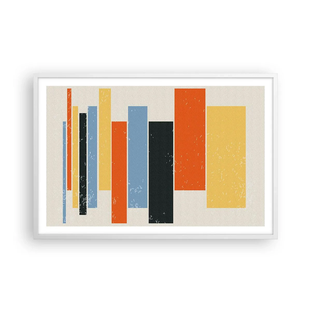 Pôster em moldura branca - Notação musical - 91x61 cm