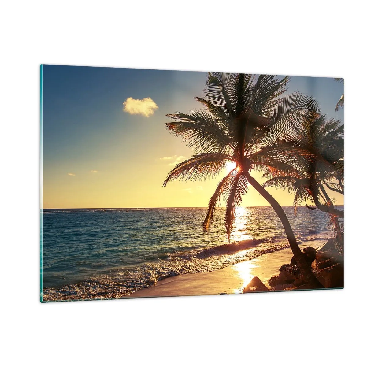 Quadro em vidro - Verão sob as palmeiras - 120x80 cm
