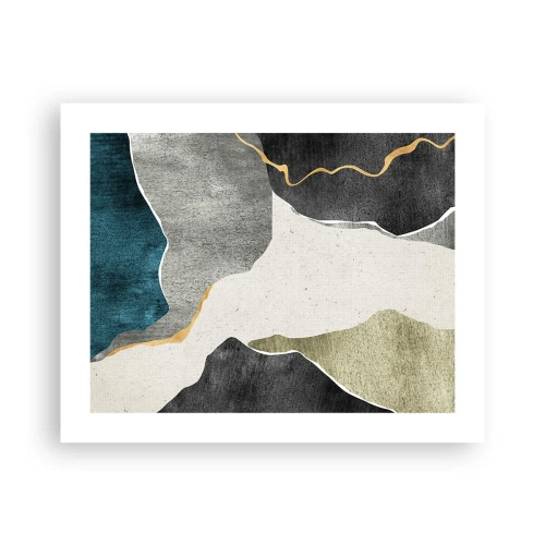 Pôster - Composição de mosaico com fio de ouro - 50x40 cm