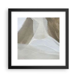 Pôster com moldura preta - Uma onda de branco - 30x30 cm
