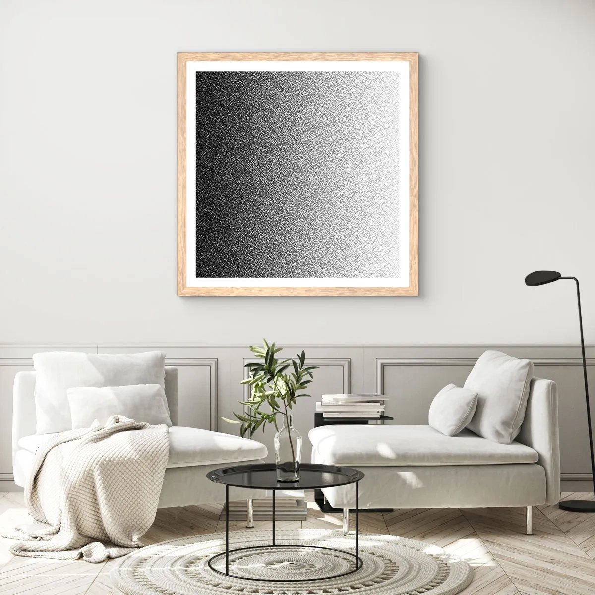 Pôster com moldura de carvalho claro - Em direção à luz - 60x60 cm