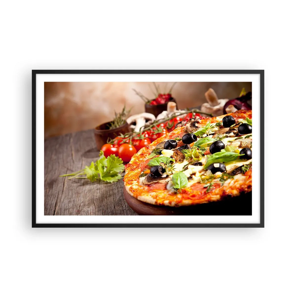 Pôster com moldura preta - Ingredientes telúricos - 91x61 cm