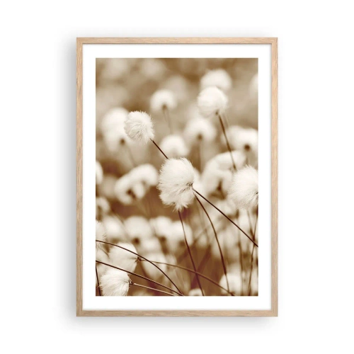 Pôster com moldura de carvalho claro - Campos felpudos - 50x70 cm