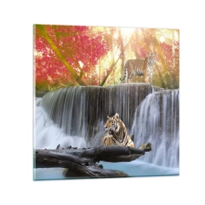 Quadro em vidro - Paisagem surrealista    - 50x50 cm