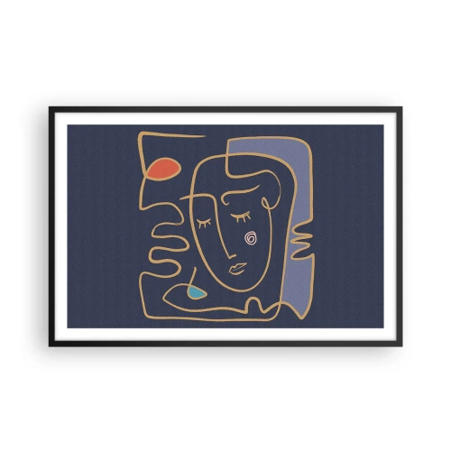 Pôster com moldura preta - Nos pensamentos - 91x61 cm