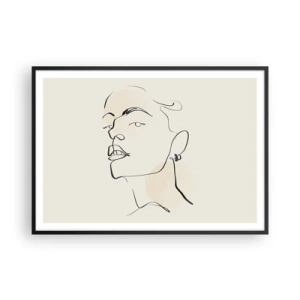 Pôster com moldura preta - Olhar orgulhoso - 100x70 cm