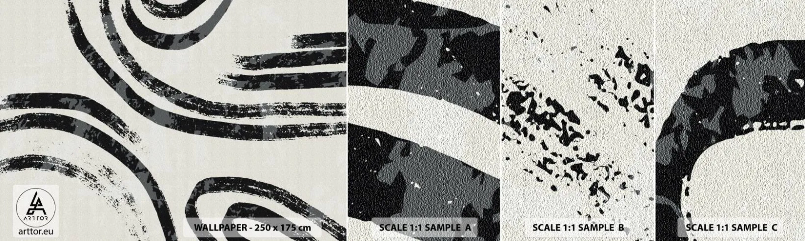 Amostra de papel de parede autocolante Deluxe Sticker - Meio parado - Minimalismo, Traços, Boho - 100x30 cm