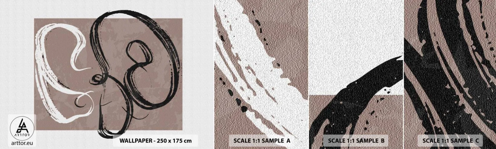 Amostra de papel de parede autocolante Deluxe Sticker - Composição – a busca pela plenitude - Minimalismo, Pedaço, Abstração - 100x30 cm