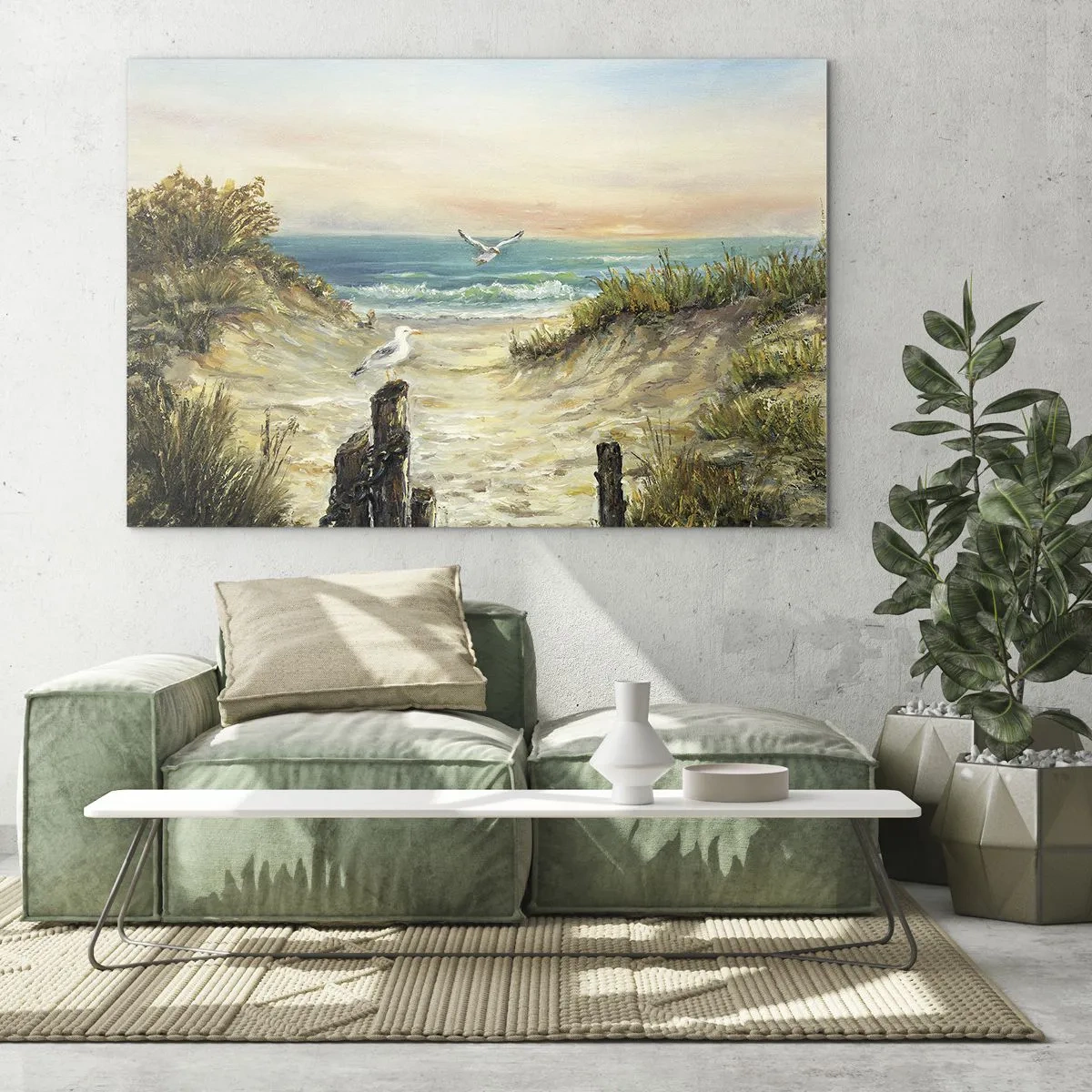 Quadro em vidro - Retiro sem vento - 70x50cm - Refúgio sem vento - Decoração de parede moderna para a sala de estar e quarto ARTTOR