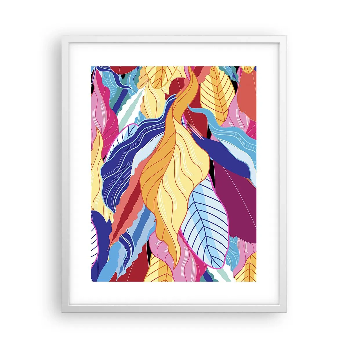 Pôster em moldura branca - Bagunça colorida - 40x50 cm