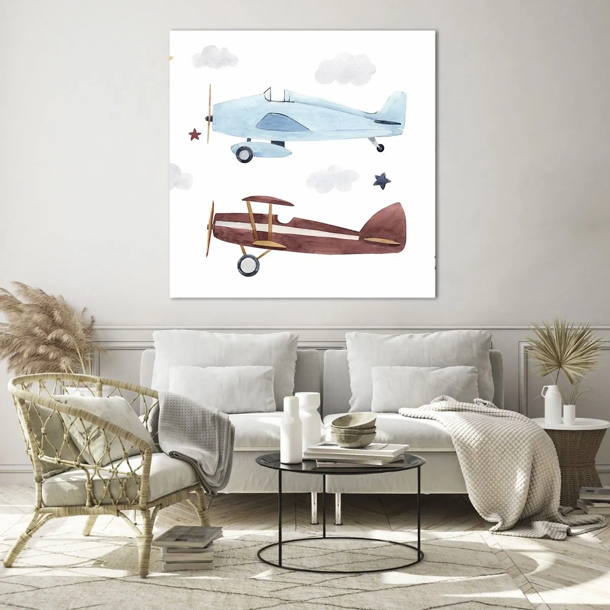 Quadro em vidro - Sr. Piloto, estamos a aguardar! - 50x50 cm