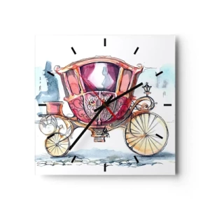 Relógio de parede - Relógio em vidro - Para um casamento ou para um baile? - 40x40 cm