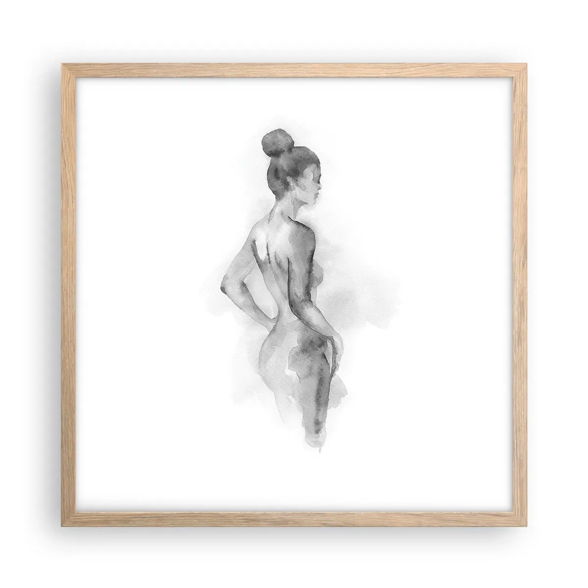 Pôster com moldura de carvalho claro - Linda como uma pintura - 50x50 cm