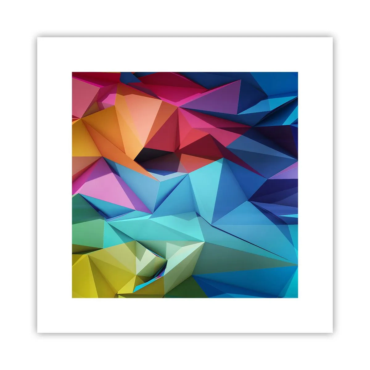 Pôster - Arco-íris de origami - 30x30 cm