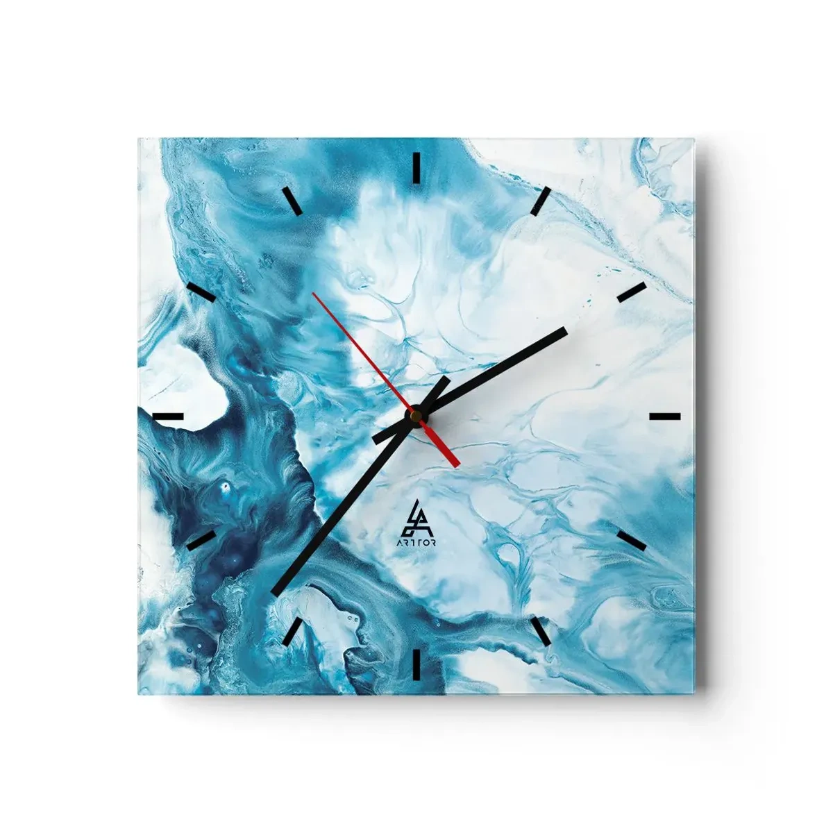 Relógio de parede - Relógio em vidro - Concerto Azul - 30x30 cm