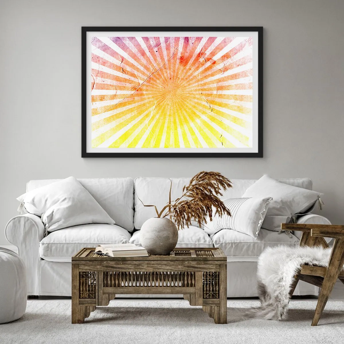 Pôster com moldura preta - Nasceres e entardeceres - 91x61 cm