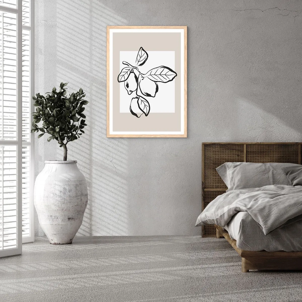 Pôster com moldura de carvalho claro - Onde o limão amadurece… - 50x70 cm