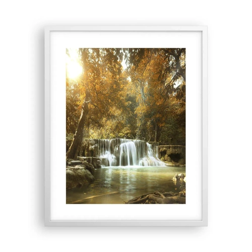 Pôster em moldura branca - A cascata do parque - 40x50 cm