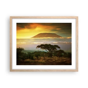 Pôster com moldura de carvalho claro - O sonho do viajante - 50x40 cm