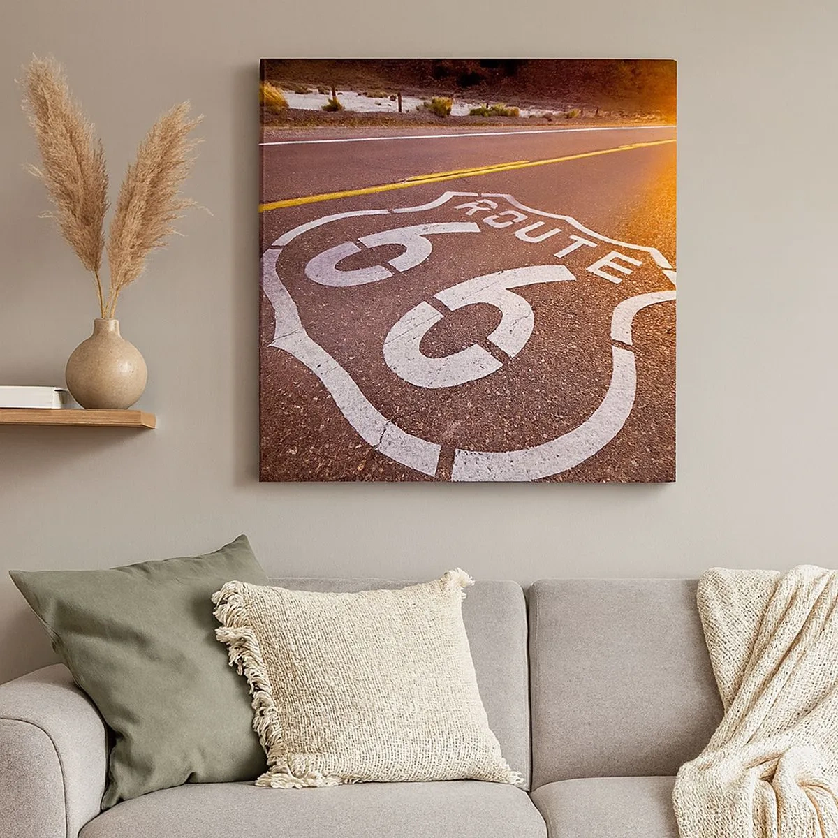 Quadro em tela - A famosa estrada 66 - 30x30 cm