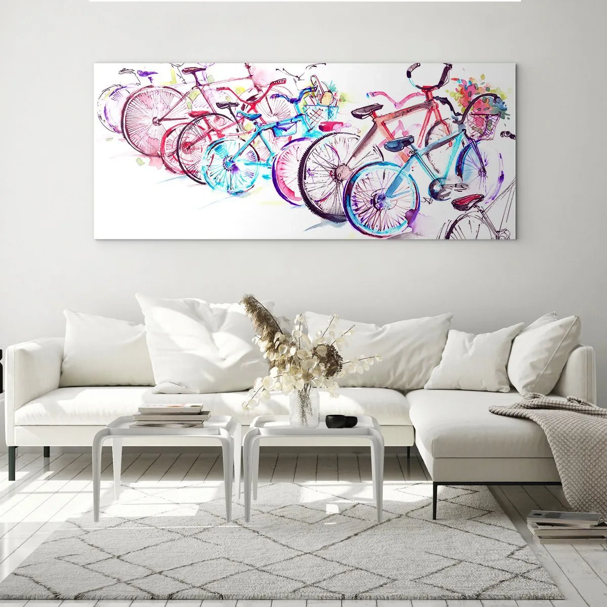 Quadro em vidro - Reunião do Clube Antimoto  - 90x30 cm