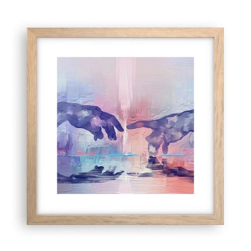 Pôster com moldura de carvalho claro - Faísca divina da vida - 30x30 cm