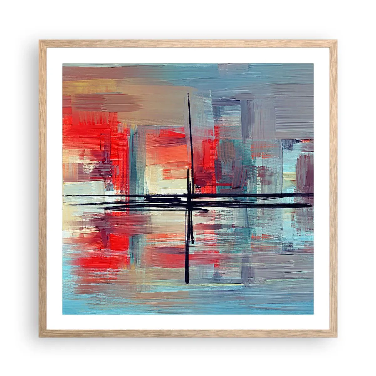 Pôster com moldura de carvalho claro - Uma paisagem numa dimensão desconhecida - 60x60 cm