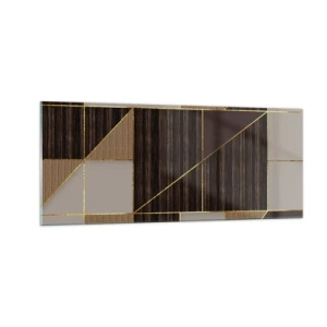 Quadro em vidro - Mosaico de bronzes e ouro - 100x40 cm