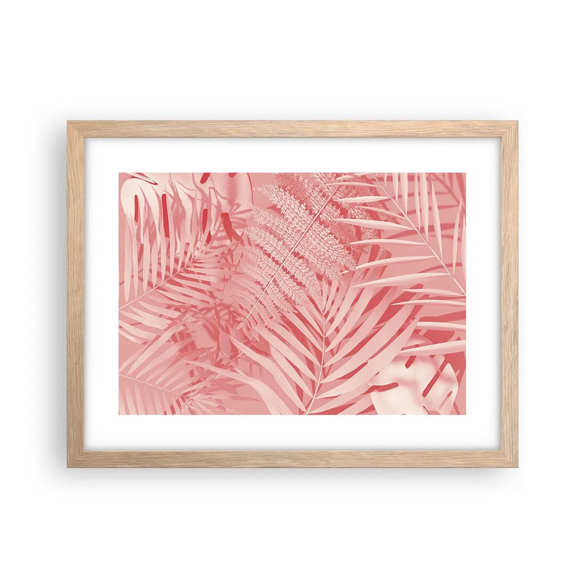 Pôster com moldura de carvalho claro - Conceito cor-de-rosa - 40x30 cm