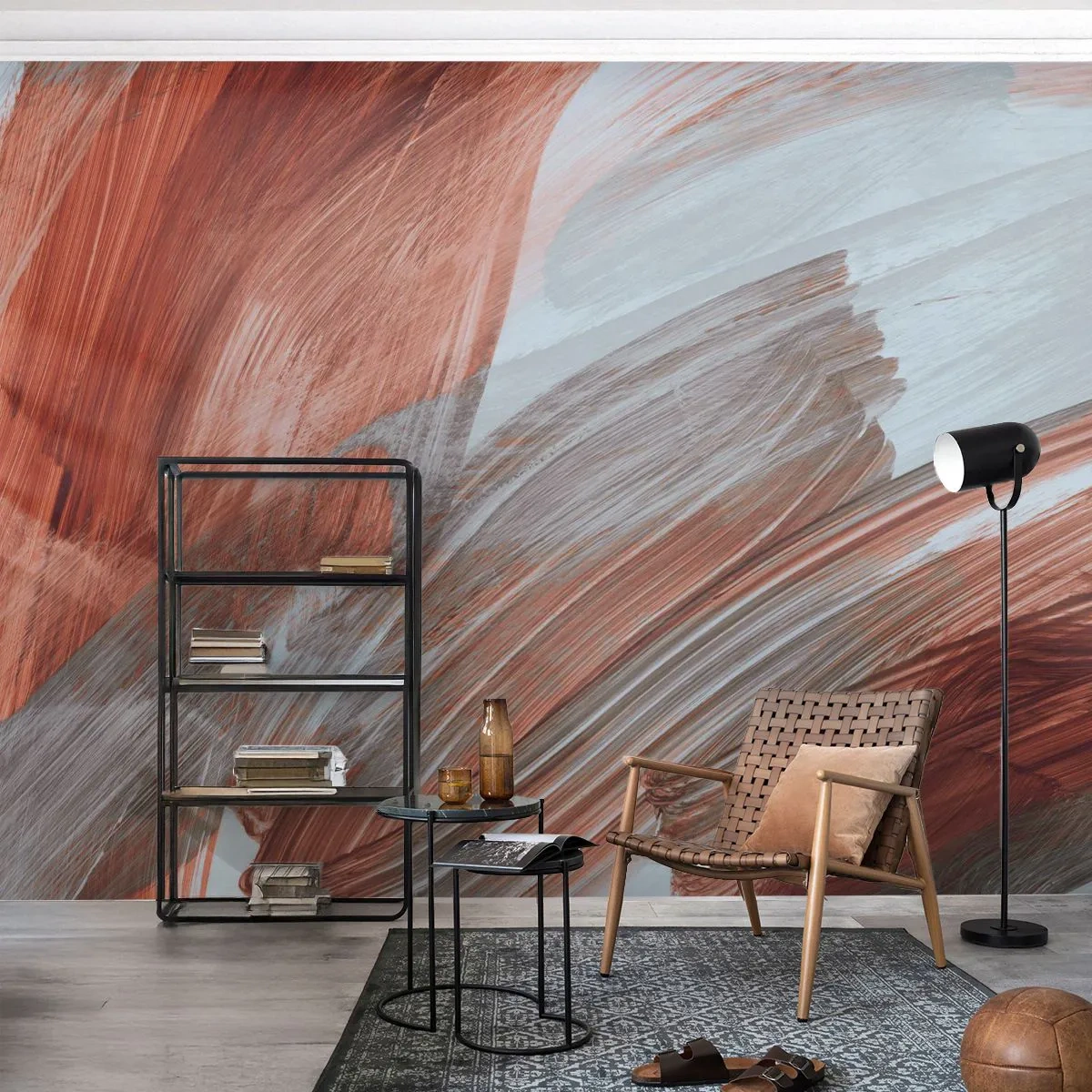 Papel de Parede Premium Sand - Abstração de outono e vento - Pedaço, Caos, Minimalismo - 400x280 cm