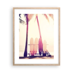 Pôster com moldura de carvalho claro - Vai ser um grande dia - 40x50 cm