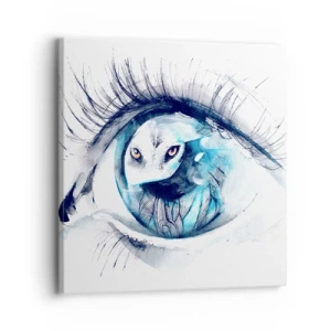 Quadro em tela - Cara a cara com o selvagem - 30x30 cm