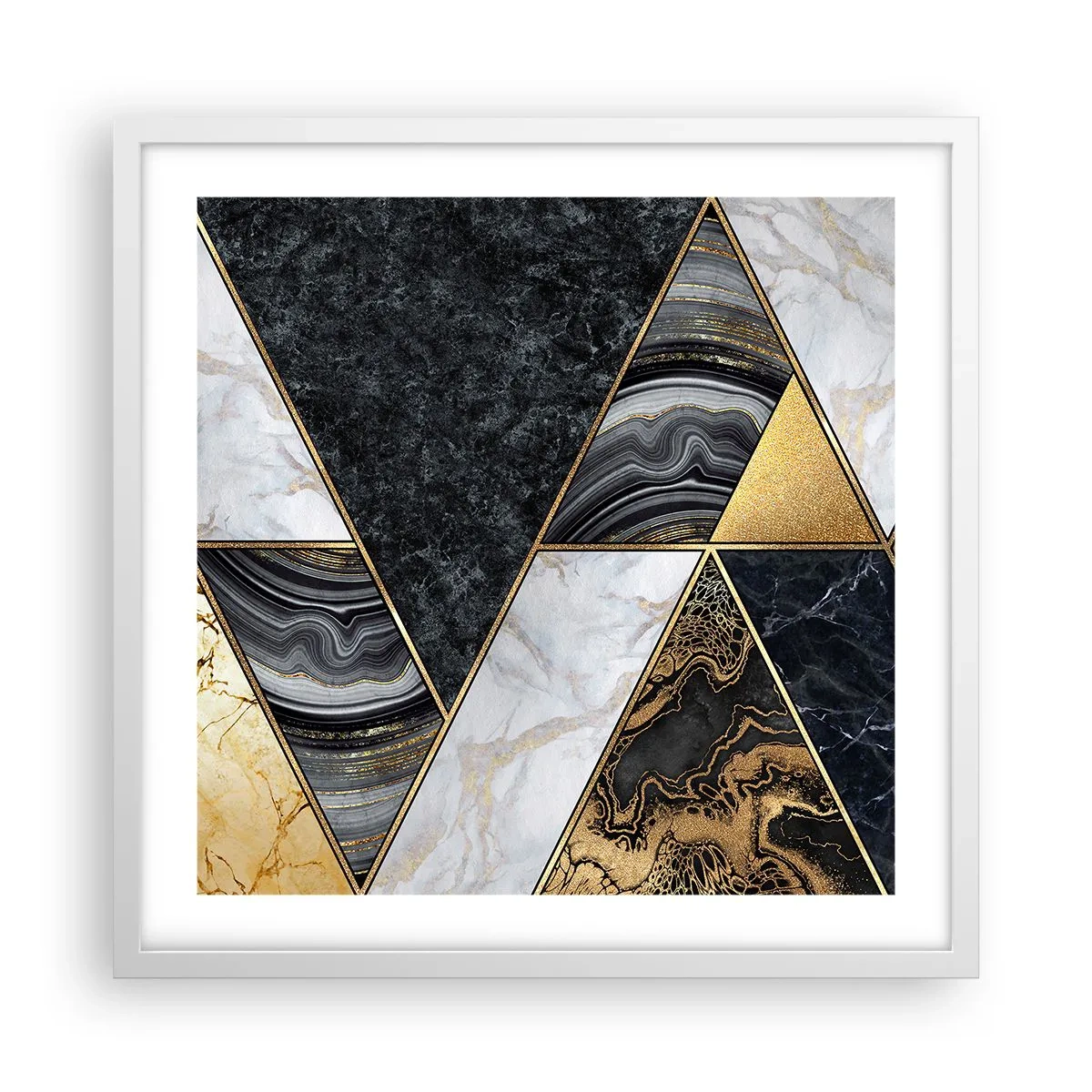 Pôster em moldura branca - Pedra por pedra - 50x50 cm