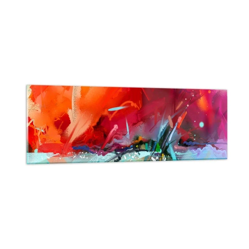 Quadro em vidro - Explosão de luzes e cores - 90x30 cm