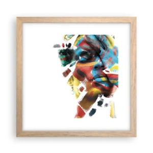 Pôster com moldura de carvalho claro - Personalidade colorida - 30x30 cm