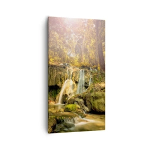 Quadro em tela - Cascata na floresta - 55x100 cm