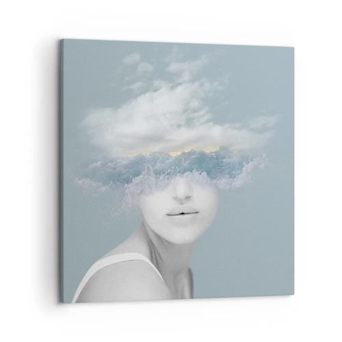 Quadro em tela - Com a cabeça nas nuvens - 50x50 cm