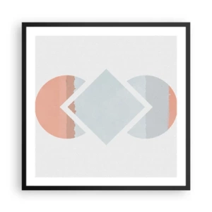 Pôster com moldura preta - A situação é clara - 60x60 cm