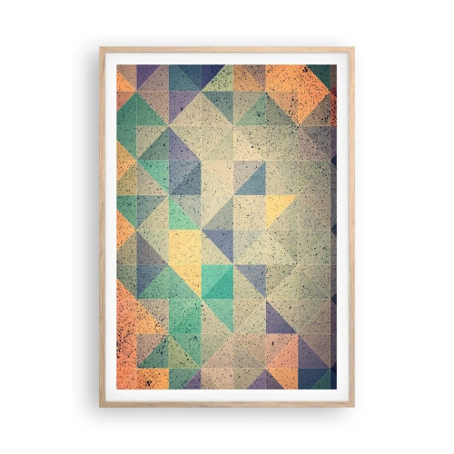Pôster com moldura de carvalho claro - República dos triângulos - 70x100 cm